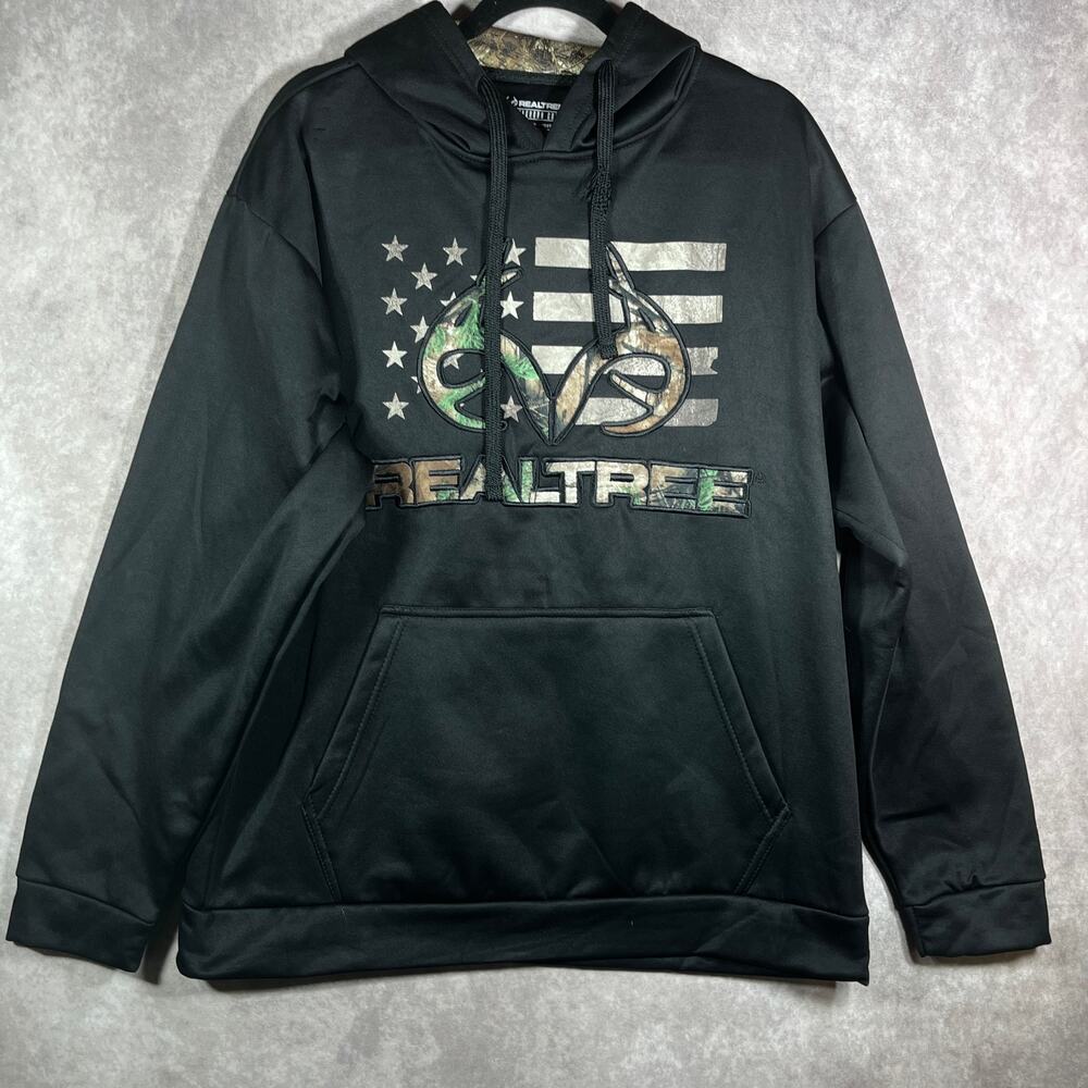 Realtree By Staghorn Creek Hoodie‎ Sweatshirt Mens Large Black Pullover Outdoor